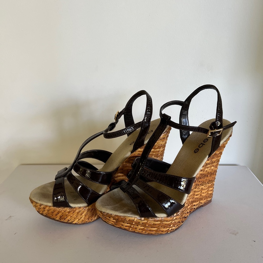 Bebe Strappy Wedge Heel size 7